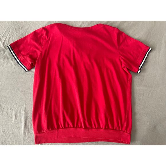 Vintage VICKI LANE short sleeve Red White and Blue nautical top SZ L - Picture 4 of 7